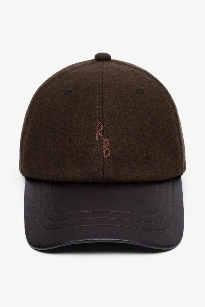 Akcesoria RUSLAN BAGINSKIY Czapka z daszkiem damska z wełną Wool-blend Baseball Cap BSB09.WA.P brązowy