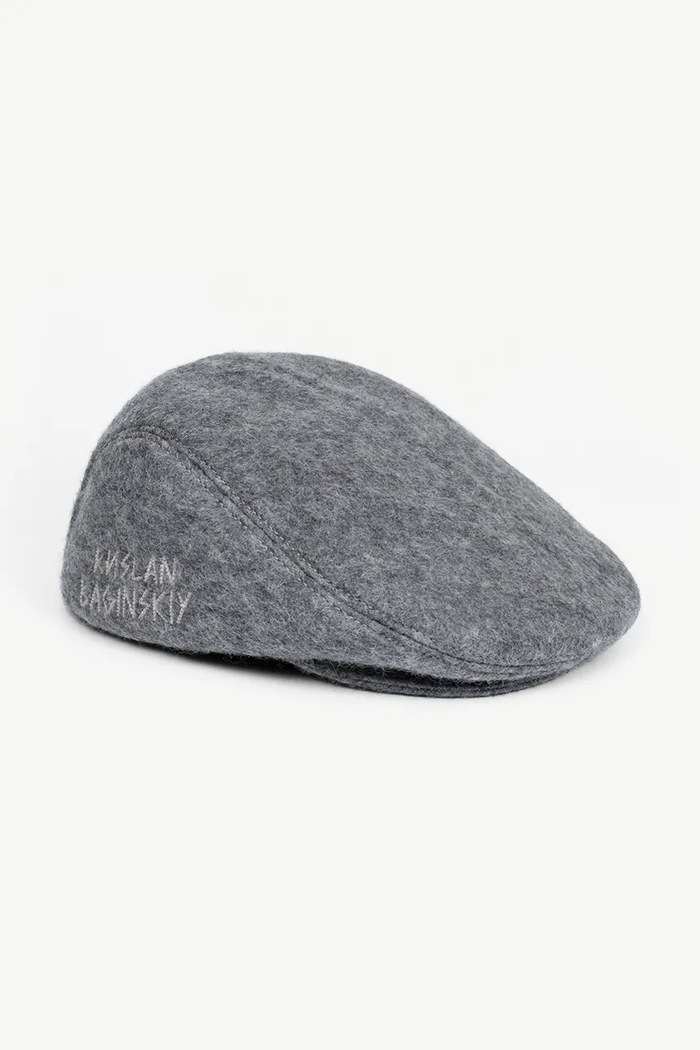 RUSLAN BAGINSKIY Kaszkiet damski z wełną Wool-blend Ivy Cap IVC031.WP.FL szary AW26