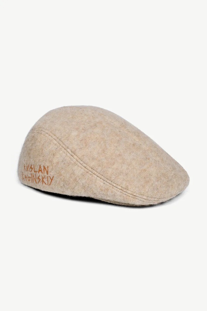 RUSLAN BAGINSKIY Kaszkiet damski z wełną Wool-blend Ivy Cap beżowy IVC032.WP.FL