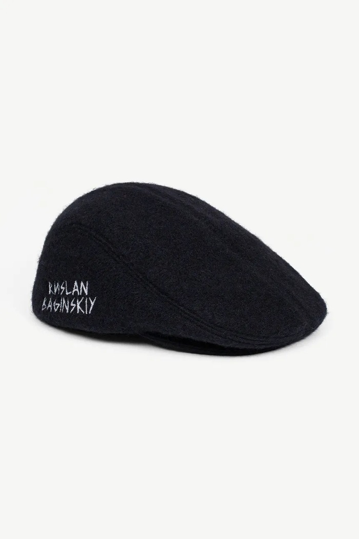 RUSLAN BAGINSKIY Kaszkiet damski z wełną Wool-blend Ivy Cap czarny IVC033.WP.FL