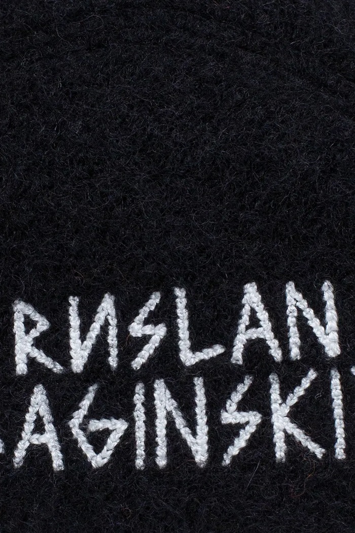 RUSLAN BAGINSKIY Kaszkiet damski z wełną Wool-blend Ivy Cap IVC033.WP.FL czarny AW26