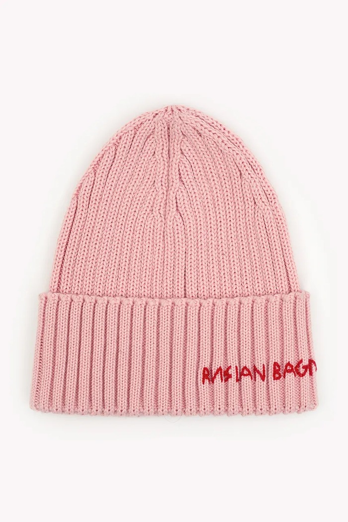RUSLAN BAGINSKIY Czapka beanie damska z wełną BN039.034.MWA.RU różowy AW26