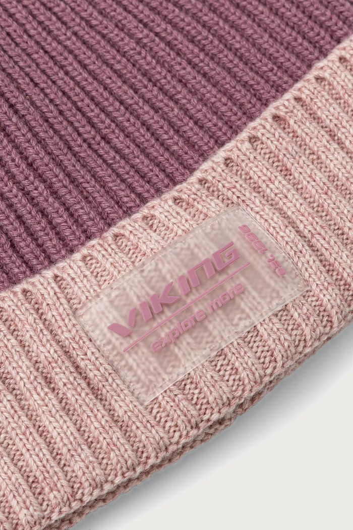 Viking Czapka beanie damska z dodatkiem wełny Brim Life Style 210.28.2118 różowy AW26