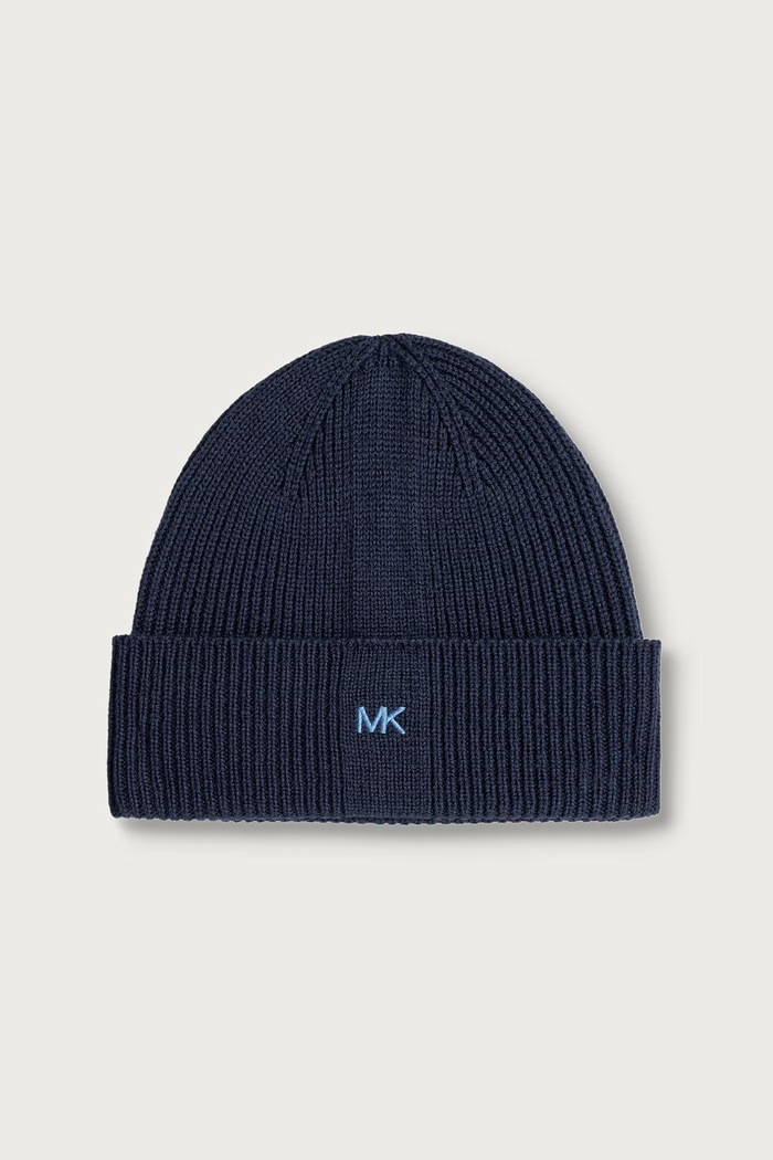 MICHAEL Michael Kors Czapka i szalik damska z dodatkiem wełny 29MKMC612438 granatowy AW26