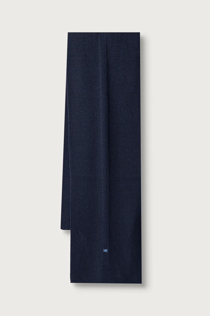 Akcesoria MICHAEL Michael Kors Czapka i szalik damska z dodatkiem wełny 29MKMC612438 granatowy