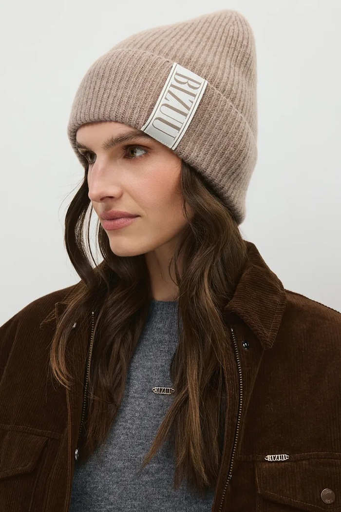 BIZUU Czapka beanie damska wełniana LORE beżowy LORE.BEZOWY
