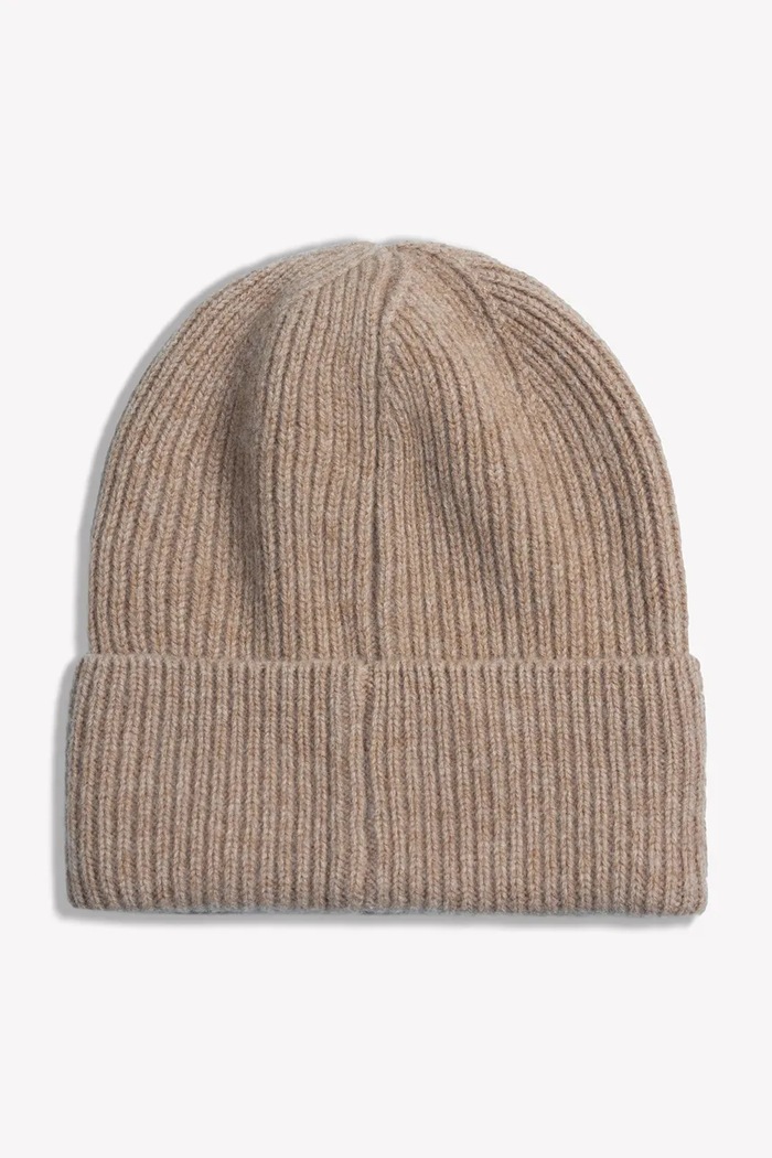 Akcesoria BIZUU Czapka beanie damska wełniana LORE LORE.BEZOWY beżowy