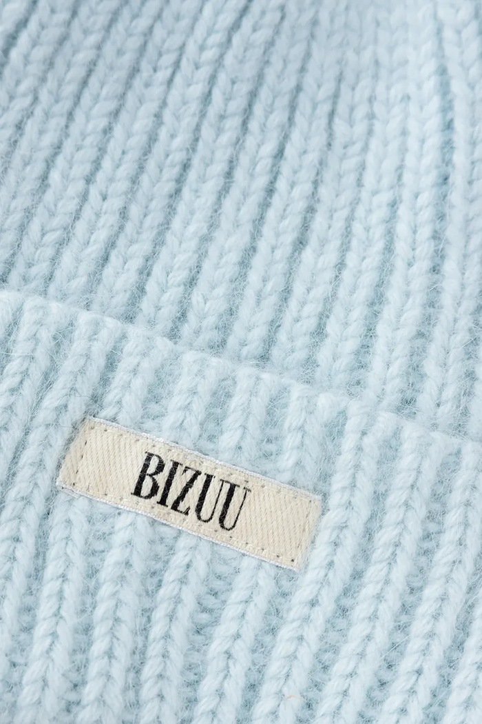 Czapka beanie damska z wełną BALBI BIZUU BALBI.TURKUSOWY niebieski