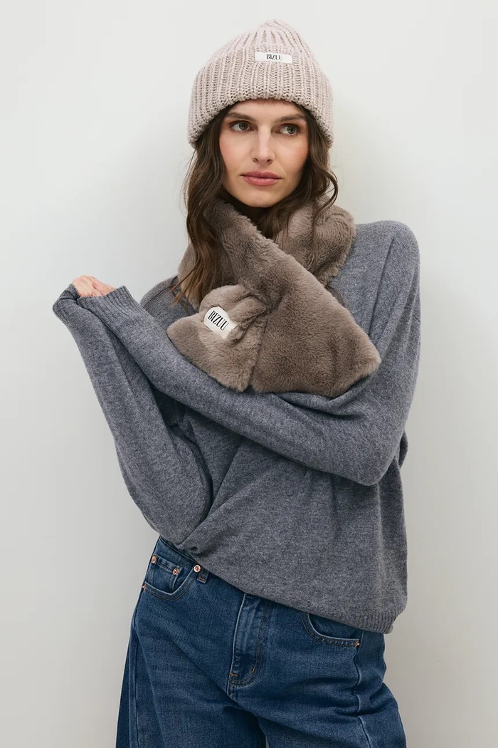 BIZUU Czapka beanie damska z wełną BALBI BALBI.BEZOWY