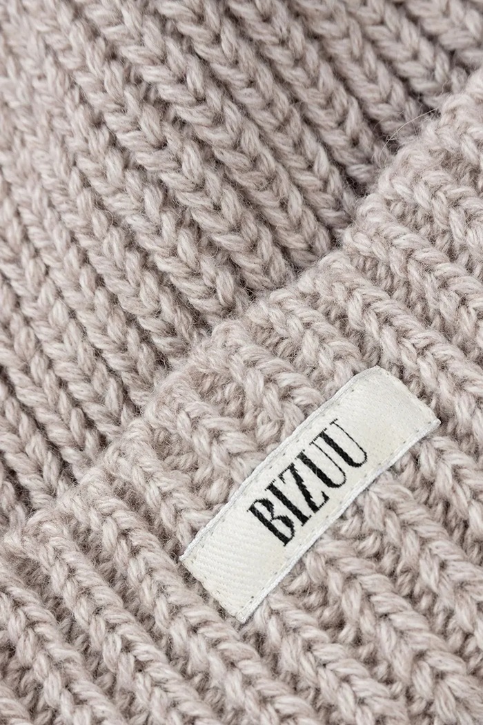 Czapka beanie damska z wełną BALBI BIZUU BALBI.BEZOWY beżowy