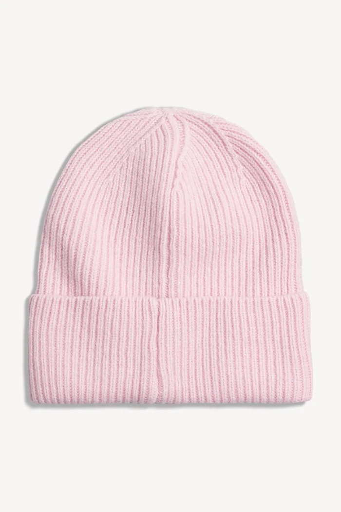 Akcesoria BIZUU Czapka beanie damska wełniana LORE LORE.ROZOWY różowy