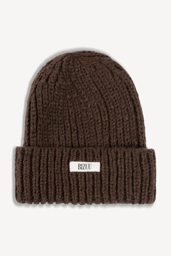 BIZUU Czapka beanie damska z wełną BALBI BALBI.BRAZOWY brązowy AW26