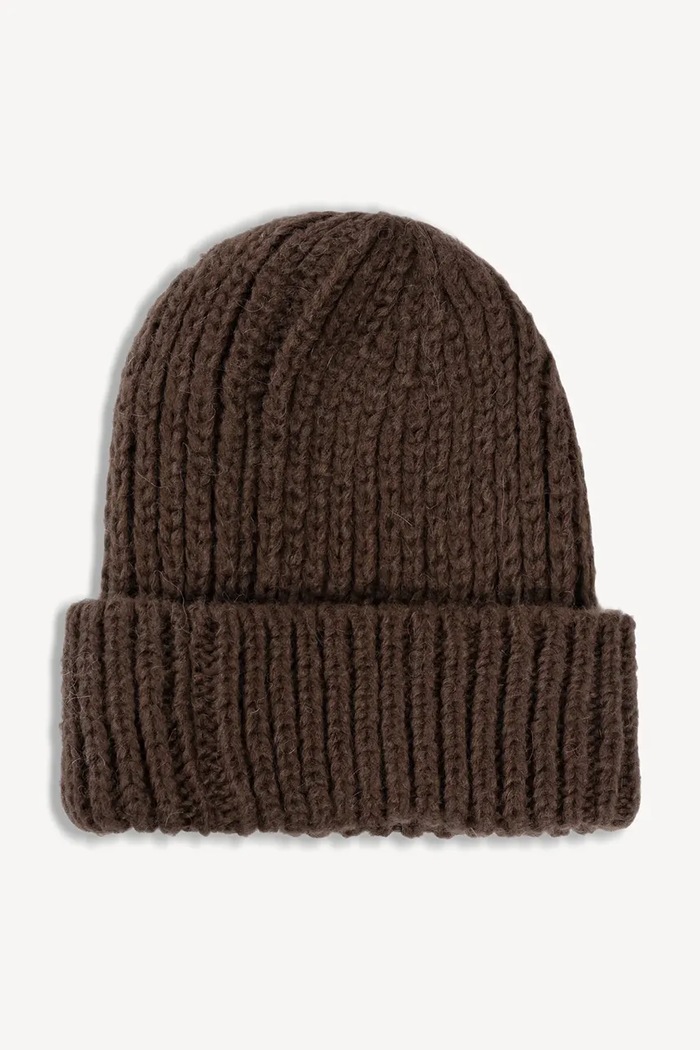 Akcesoria BIZUU Czapka beanie damska z wełną BALBI BALBI.BRAZOWY brązowy
