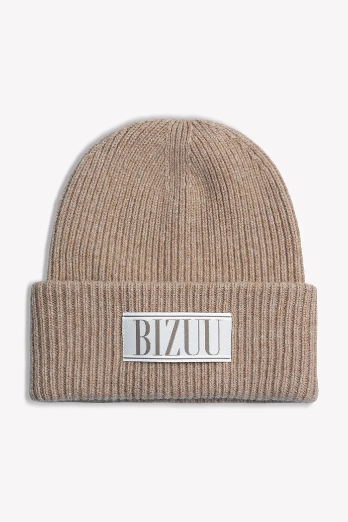 BIZUU Czapka beanie damska wełniana MOYE MOYE.BEZOWY beżowy AW26