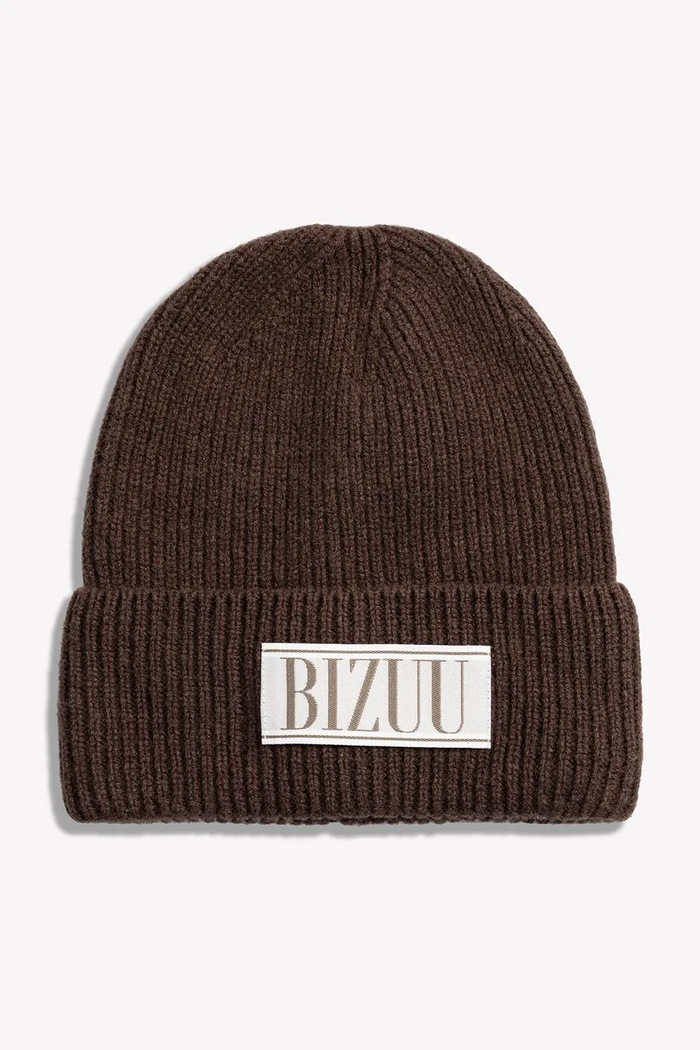 BIZUU Czapka beanie damska wełniana MOYE MOYE.BRAZOWY brązowy AW26
