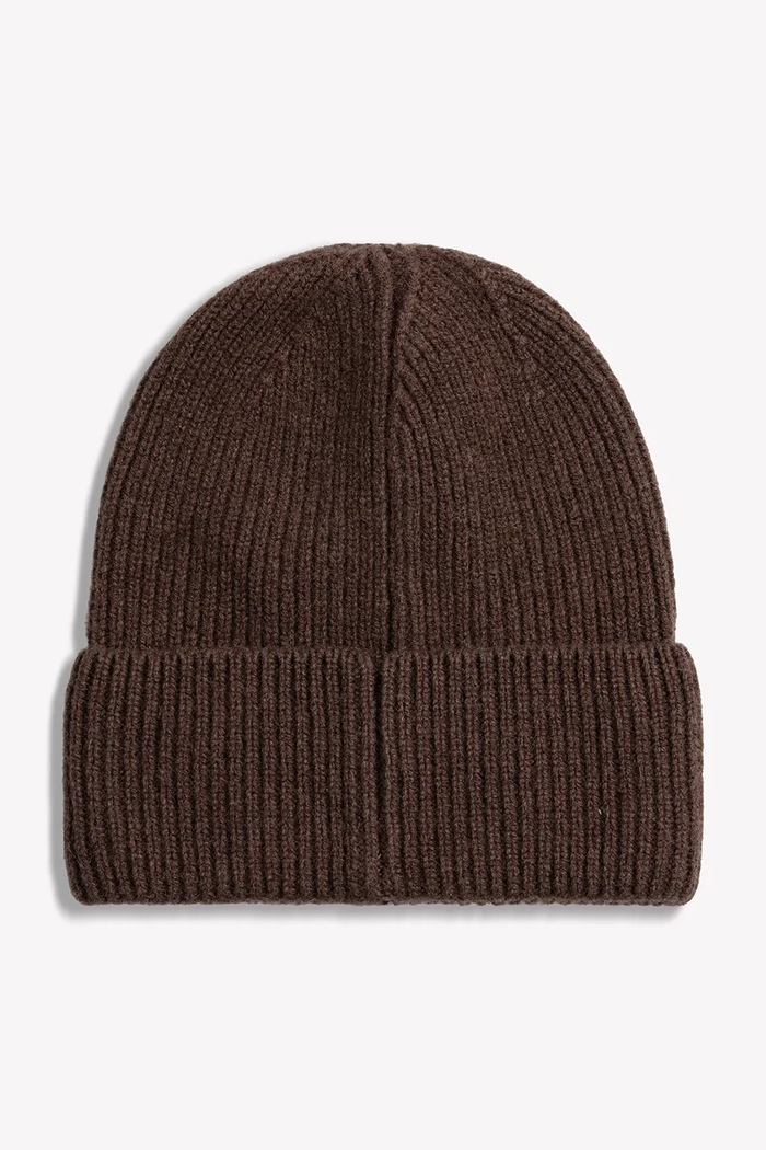 Akcesoria BIZUU Czapka beanie damska wełniana MOYE MOYE.BRAZOWY brązowy