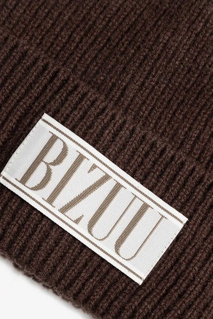 Czapka beanie damska wełniana MOYE BIZUU MOYE.BRAZOWY brązowy