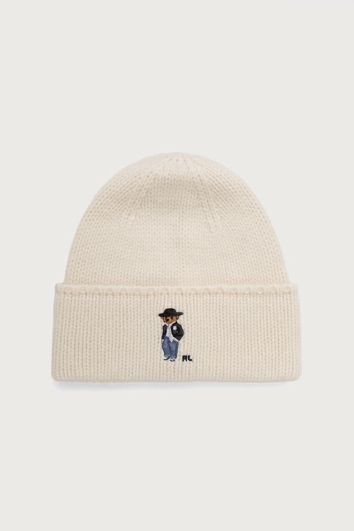 Polo Ralph Lauren Cappello invernale in lana da donna beige 455P23854