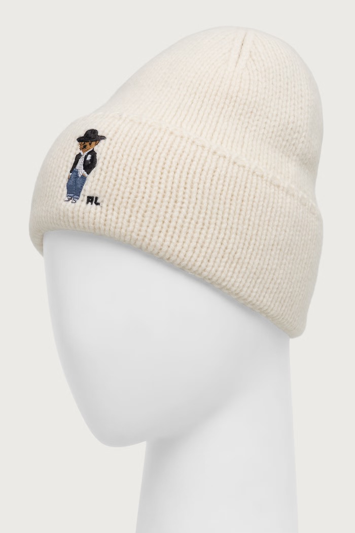 Polo Ralph Lauren Cappello invernale in lana da donna 455P23854 beige AW26