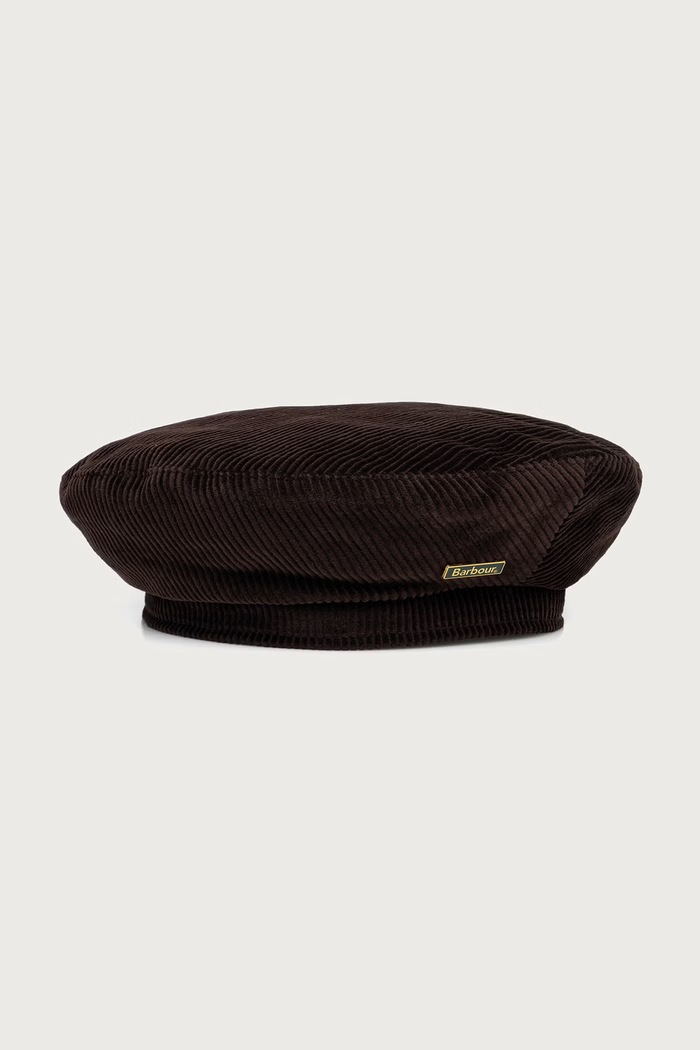 Barbour Beret damski sztruksowy brązowy LHA0661