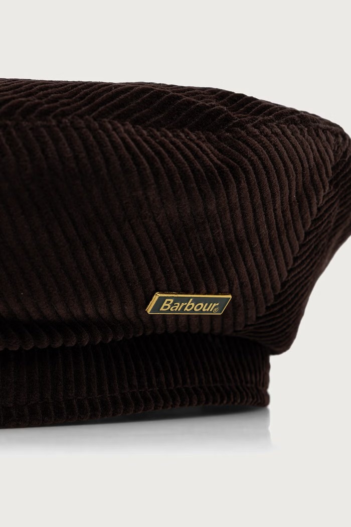 Akcesoria Barbour Beret damski sztruksowy LHA0661 brązowy