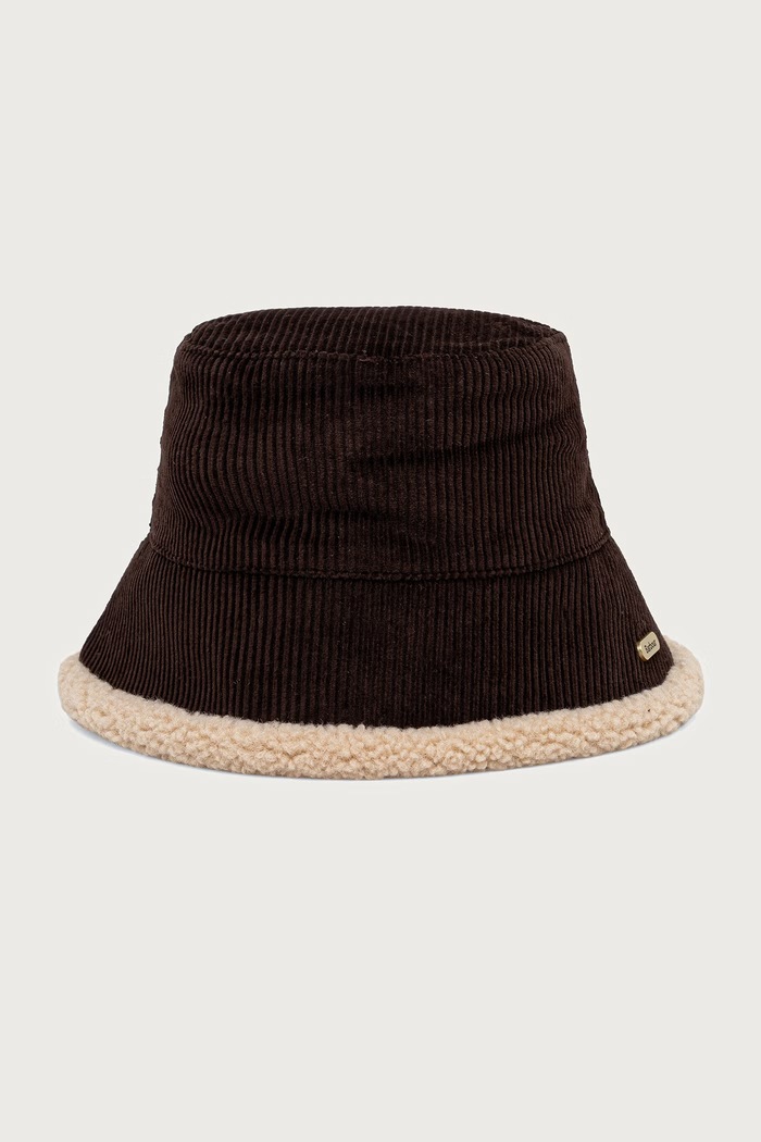 Barbour Kapelusz bucket damski z bawełną brązowy LHA0660