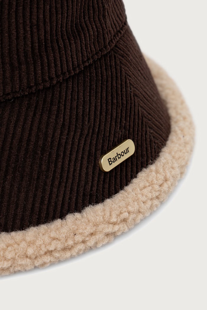 Akcesoria Barbour Kapelusz bucket damski z bawełną LHA0660 brązowy