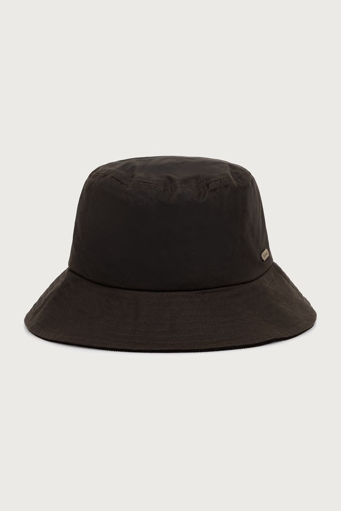Barbour Kapelusz bucket damski bawełniany zielony LHA0659