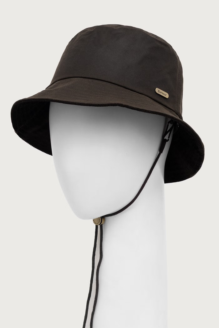 Barbour Kapelusz bucket damski bawełniany LHA0659 zielony AW26