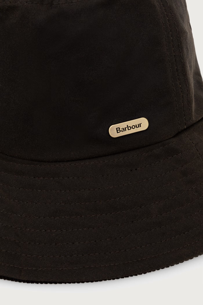 Akcesoria Barbour Kapelusz bucket damski bawełniany LHA0659 zielony