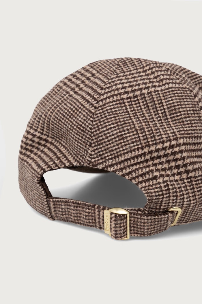 Barbour Czapka z daszkiem damska z wełną LHA0652 brązowy AW26