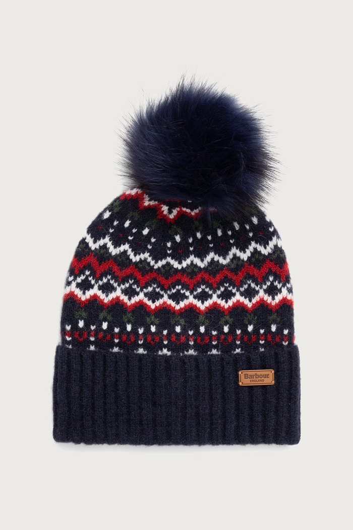 Barbour Czapka z pomponem damska granatowy LHA0603