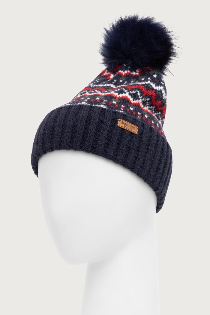 Barbour Czapka z pomponem damska LHA0603 granatowy AW26