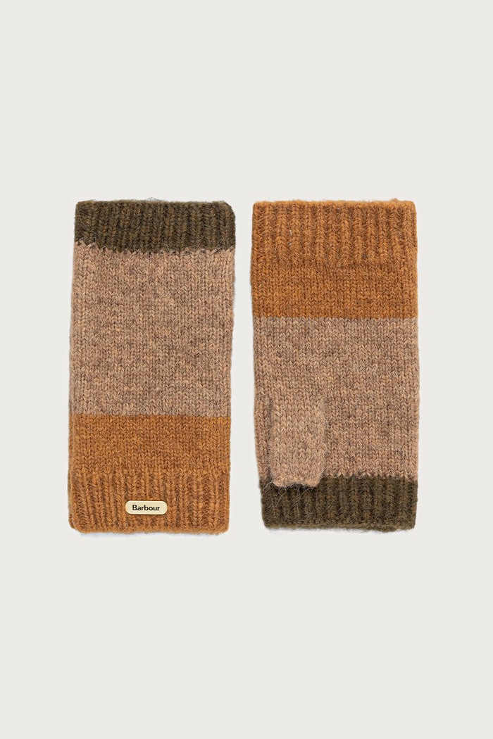 Barbour Rękawiczki mitenki damskie beżowy LGL0165