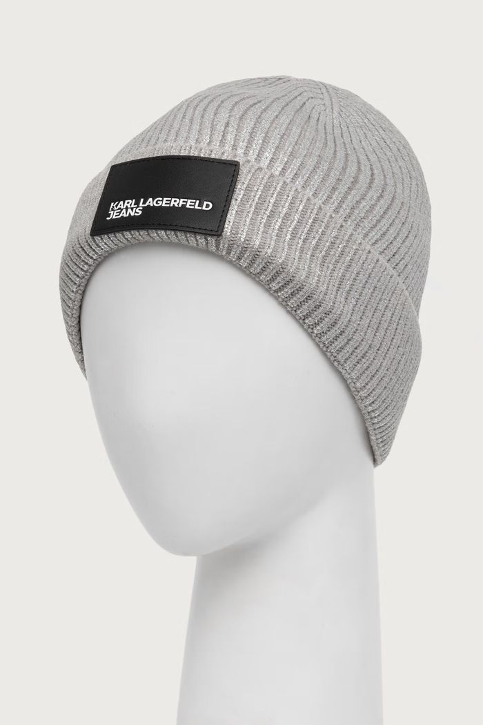 Karl Lagerfeld Jeans Czapka beanie damska B4W33053 srebrny AW26
