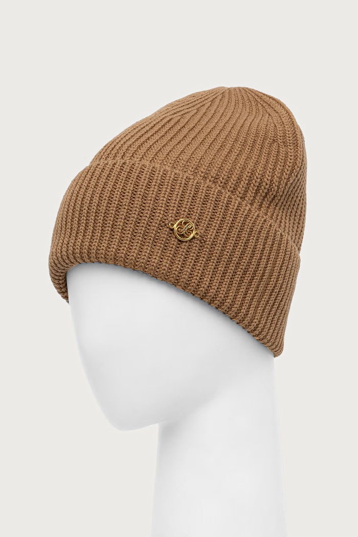 Luisa Spagnoli czapka beanie damska wełniana Muni 100606 brązowy AW26
