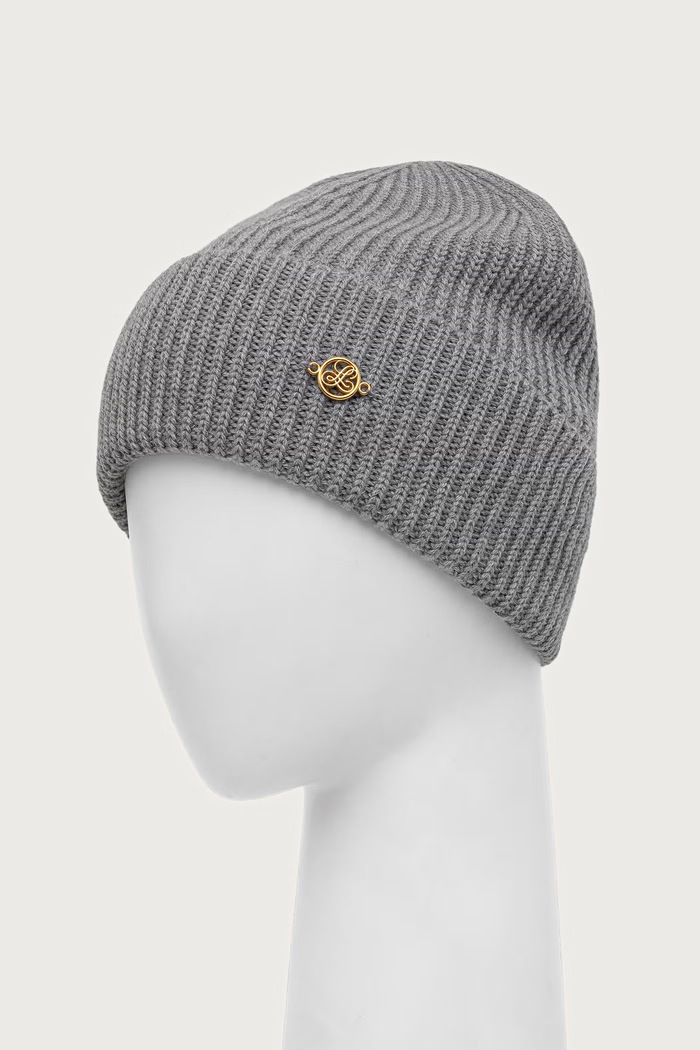Luisa Spagnoli czapka beanie damska wełniana Muni 100606 szary AW26