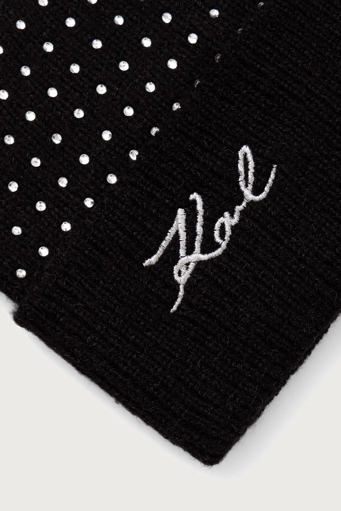 Αξεσουάρ Karl Lagerfeld Σκούφος beanie γυναικείος από πρόσμιξη μαλλιού B4W33009 μαύρο