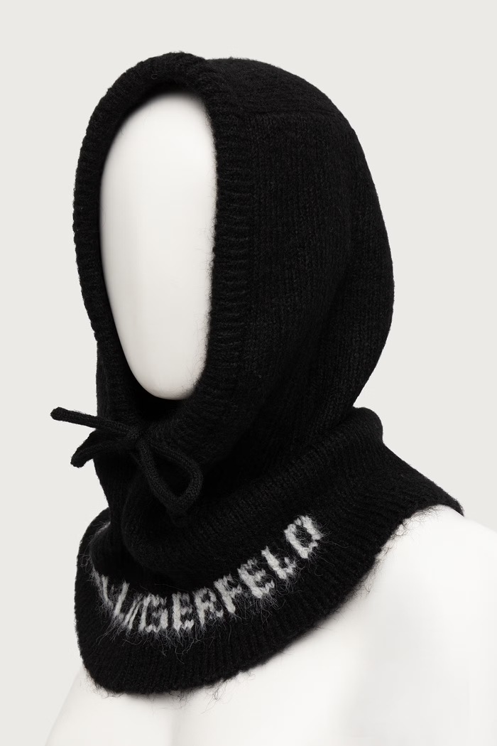 Karl Lagerfeld Kapuljača za žene s dodatkom vune B4W33014 crna AW26