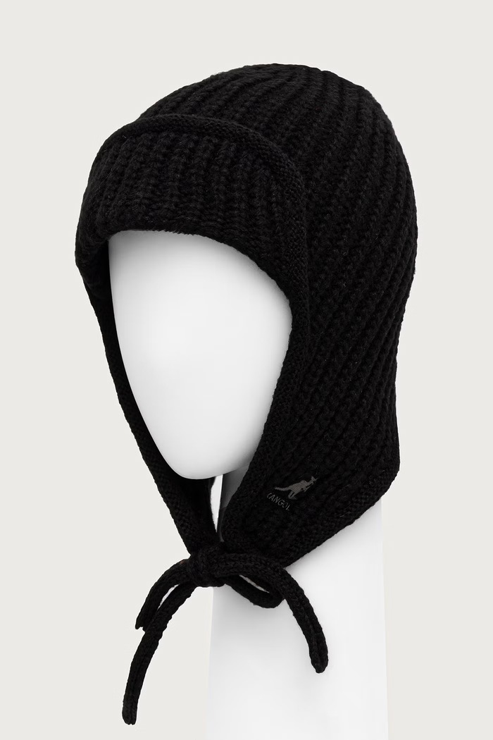 Akcesoria Kangol Czapka uszatka damska z dodatkiem wełny TRAPPER MIXED K3858.BK001 czarny