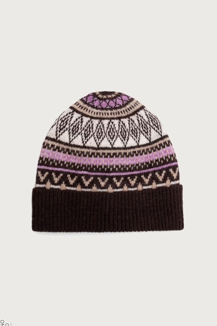 Marc O'Polo Czapka beanie damska z wełną brązowy 5000013451