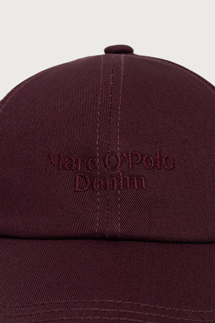 Marc O'Polo Czapka z daszkiem damska bawełniana 5000012393 bordowy AW26