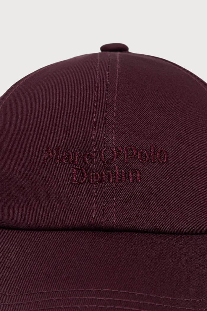 Marc O'Polo Czapka z daszkiem damska bawełniana 5000012393 bordowy AW26