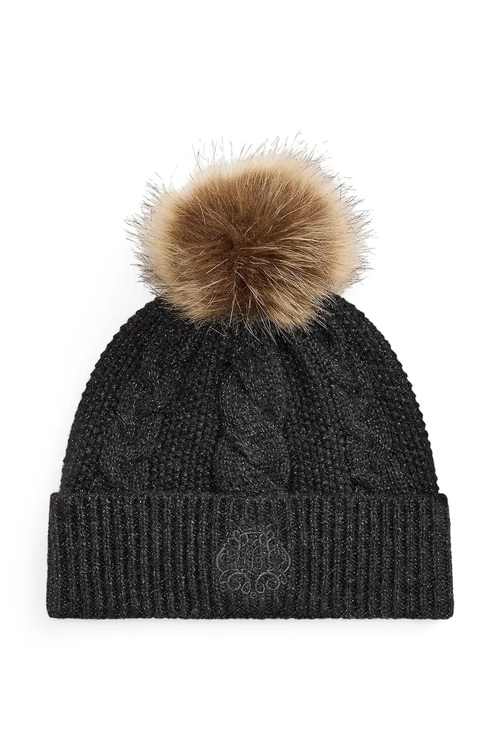 Lauren Ralph Lauren Czapka beanie damska z wełną szary 454P23548