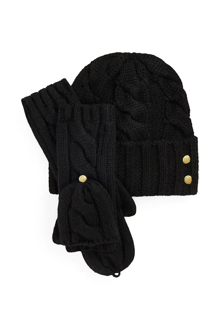 Lauren Ralph Lauren Komplet damski z dodatkiem wełny czarny 454P23538