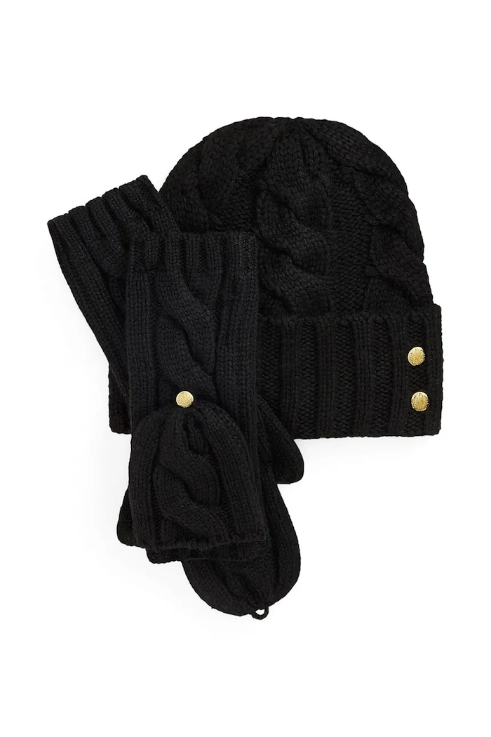 Lauren Ralph Lauren Komplet damski z dodatkiem wełny czarny 454P23538