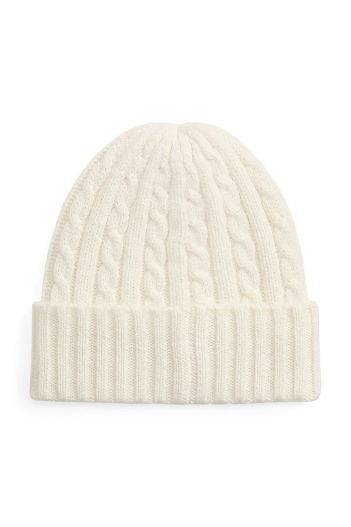Lauren Ralph Lauren Czapka beanie damska z wełną 454P23505 beżowy AW26