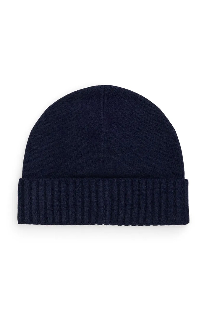 Lauren Ralph Lauren Czapka damska z dodatkiem wełny 454P04510 granatowy AW26