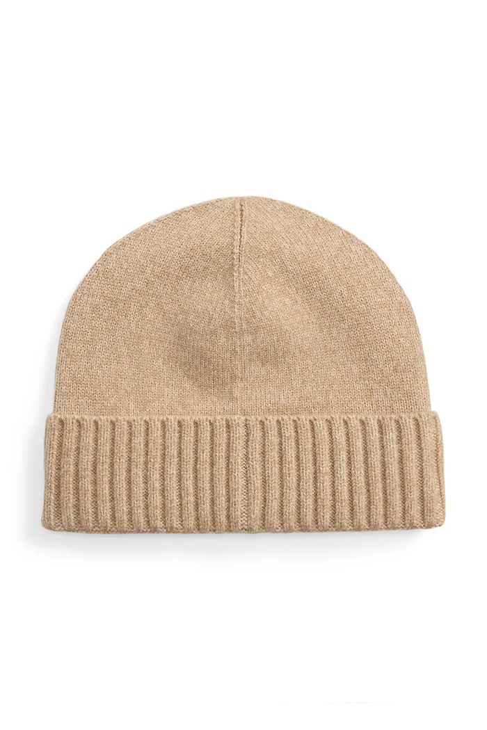 Lauren Ralph Lauren Czapka damska z dodatkiem wełny 454P04510 beżowy AW26