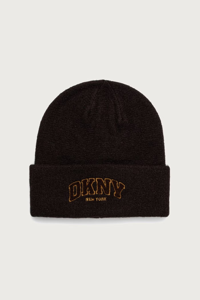 DKNY Czapka beanie damska brązowy D6KH1865